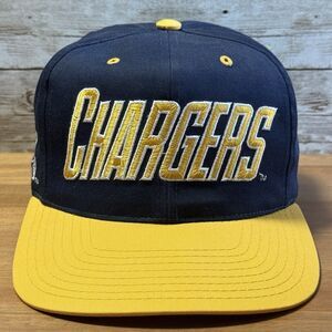 Vintage San Diego Chargers Large Script Snapback Hat NFL  AJD
